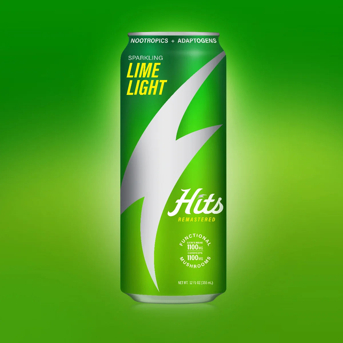 lime light product can on green background